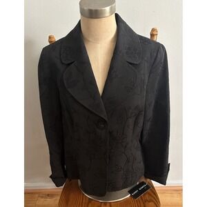 Randy Kemper Women's Blazer Black Size 16 Cotton Blend‎ Made In USA New NWT